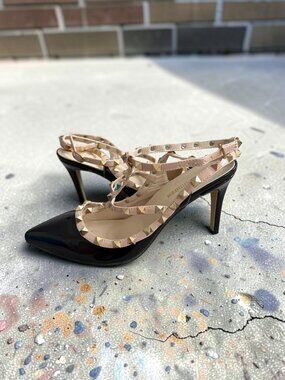 LOSLANDIEN Black Rockstud Heels Size 40 / 10